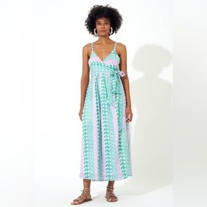 NWT Oliphant Sleeveless Wrap Midi Dress M
